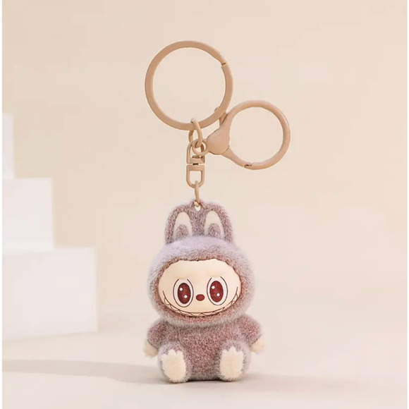 THE MONSTERS Popmart Labubu 3D Keychain - Gray - Picture 1 of 2